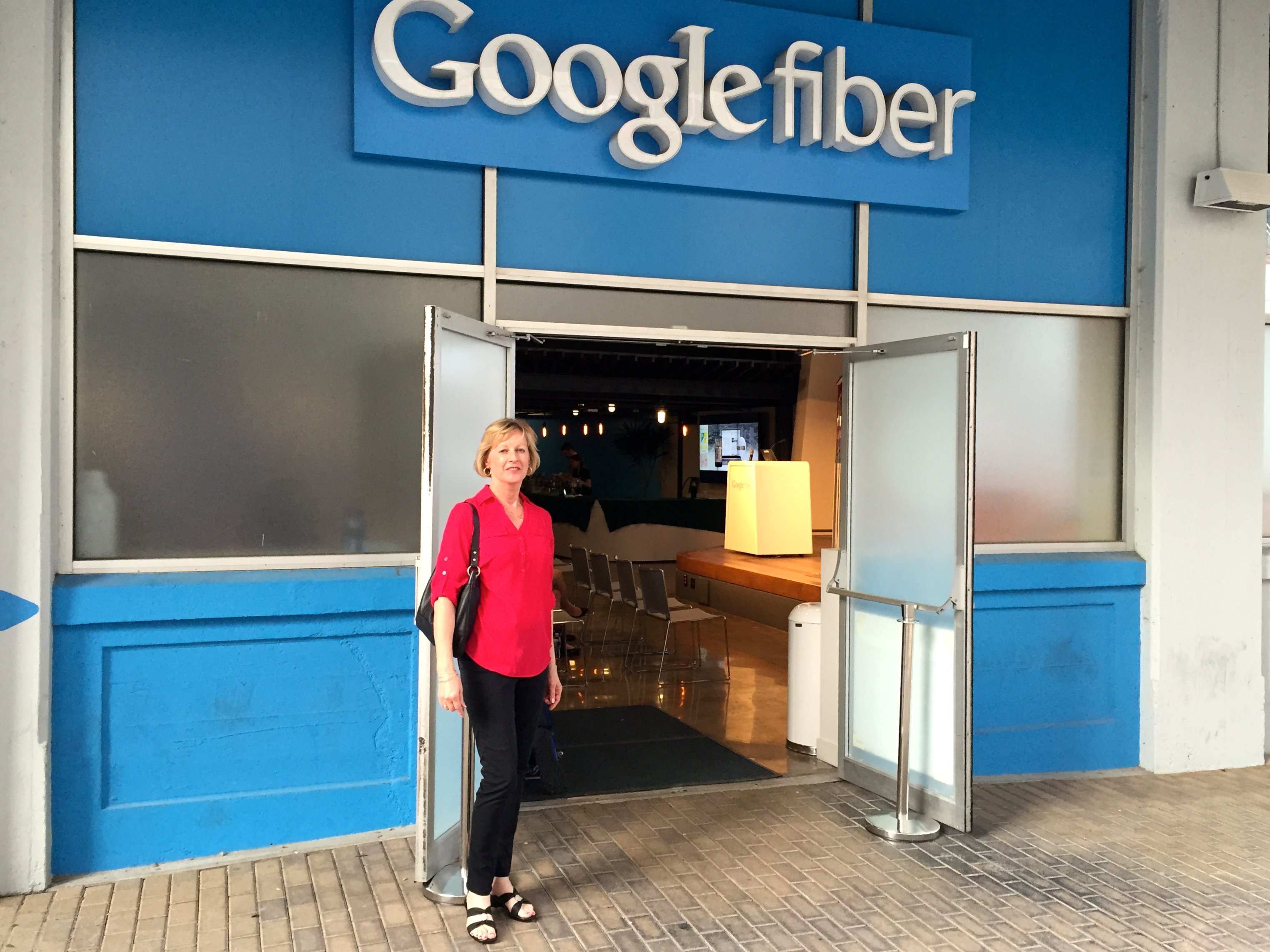 Terri In Front of Google Fiber Space-Austin-TX